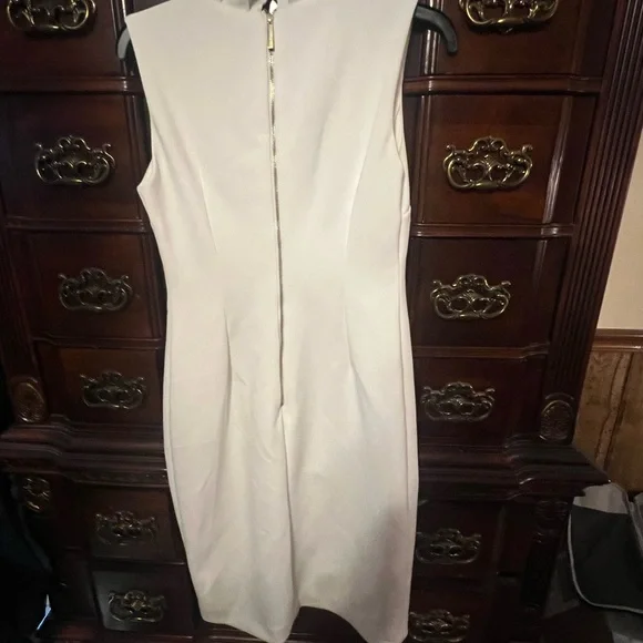 Calvin Klein White Ruffle Collar Mini Dress - Picture 3 of 4